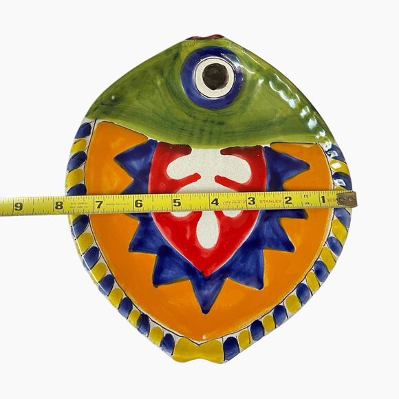 DeSimone Home Decor Wall Art Ceramic Fish Bold Colors Hand Painted Italy Signed - Picture 9 of 10